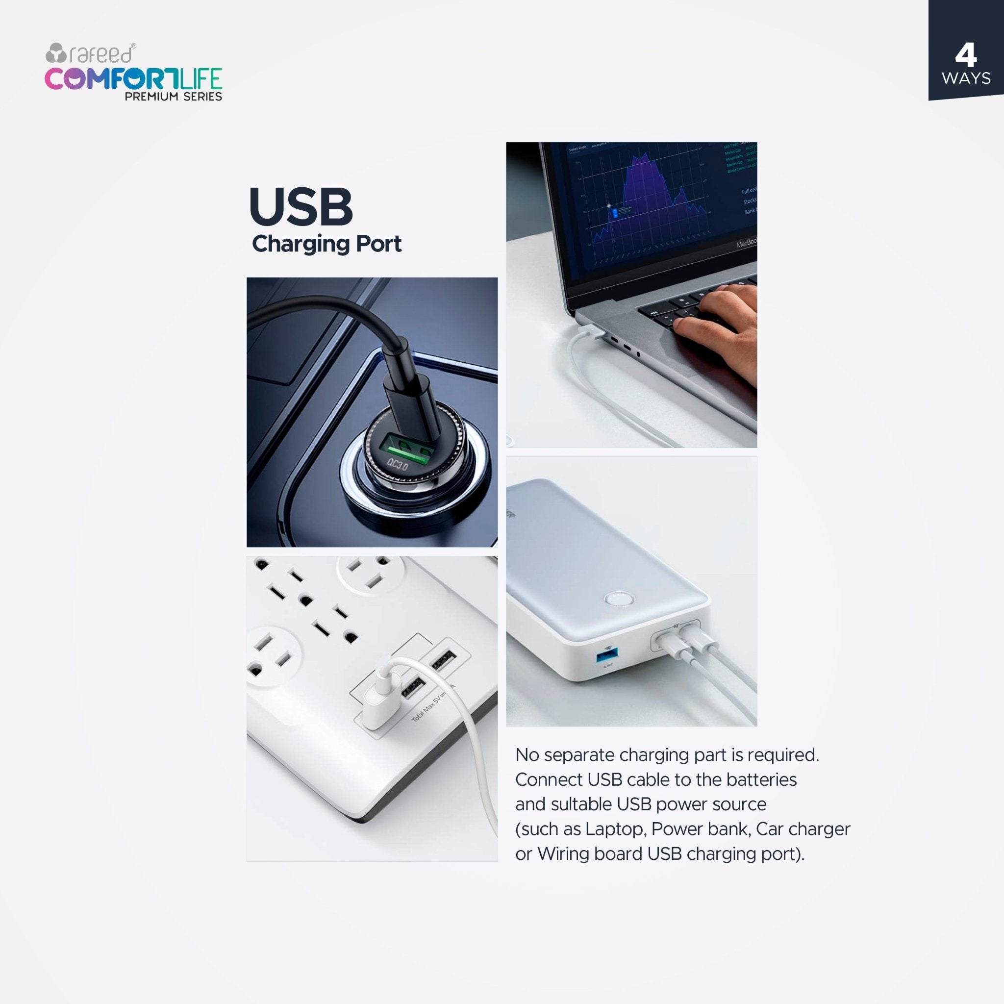 Rafeed C Type 2pcs USB C Rechargeable Lithium Batteries, 500mAh