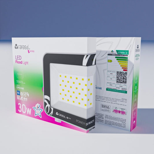 Rafeed Outdoor LED 30W, 3000K, Floodlight Waterproof, Energy-Efficient Security Light for Yard, Garage & Driveway
