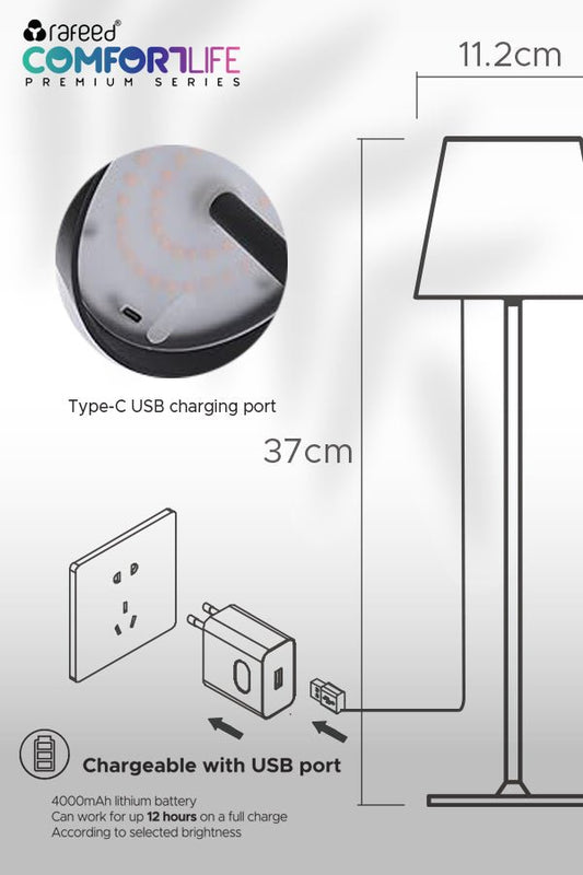 Rafeed Rechargeable LED Table Lamp 3W RGBW Touch Dimming White