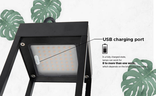 Rafeed Rechargeable LED Table Lamp 4W 150lm Touch Dimmer Black