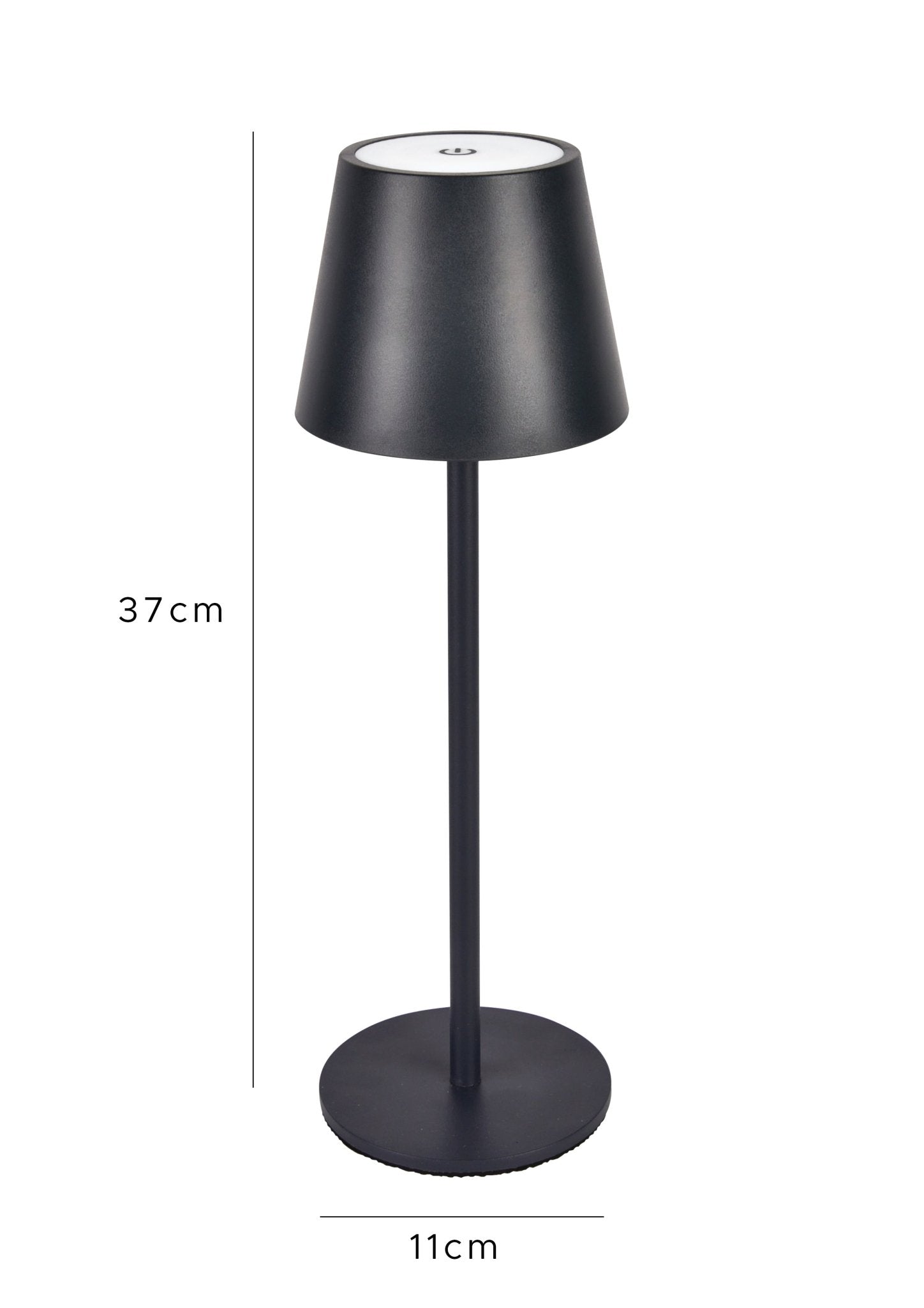 Rafeed Rechargeable LED Table Lamp White, 3W 240lm, Touch Dimming, 3000K Warm Light, USB Charging, 4000mAh Battery, IP52, Black