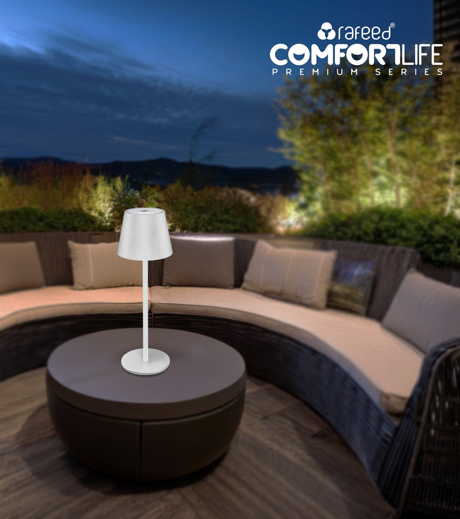 RAFEED Comfortlife Rechargeable LED Table Lamp – 3W Warm White 3000K, Touch Dimmable, USB Rechargeable Cordless Lamp