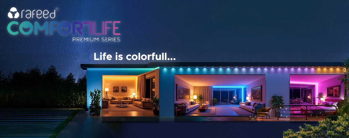 RAFEED Smart RGB LED Strip Light 2M – WiFi & Bluetooth Control, Tuya Smart App, Alexa & Google Assistant Compatible, Dimmable RGB+CCT Lighting