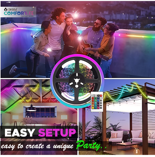 RAFEED Smart LED Strip Light 24W – 5m RGB CCT, Wi-Fi & Bluetooth, TUYA App, Alexa & Google Assistant Compatible