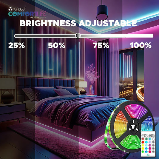 RAFEED Smart LED Strip Light 24W – 5m RGB CCT, Wi-Fi & Bluetooth, TUYA App, Alexa & Google Assistant Compatible