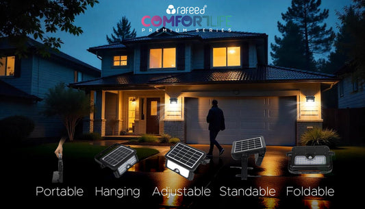 Rafeed Solar LED Flood Light 5W Motion Sensor IP65 Waterproof White Light