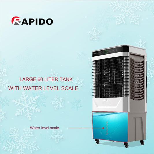 Rapido Everest Industrial Air Cooler – Air Quality Sensor, Negative Ion Purification, Remote Control, Heavy-Duty Cooling for Large & Open Spaces