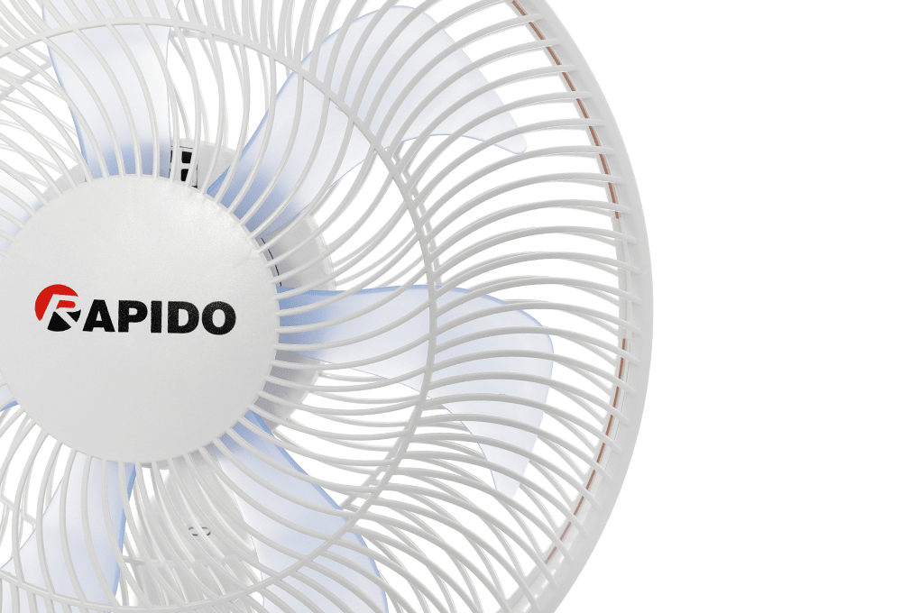 RAPIDO RBF-30 Rechargeable Pedestal Fan 30W – 6000mAh Battery, Remote Control, 360° Cooling, 4 Wind Modes, USB Charging