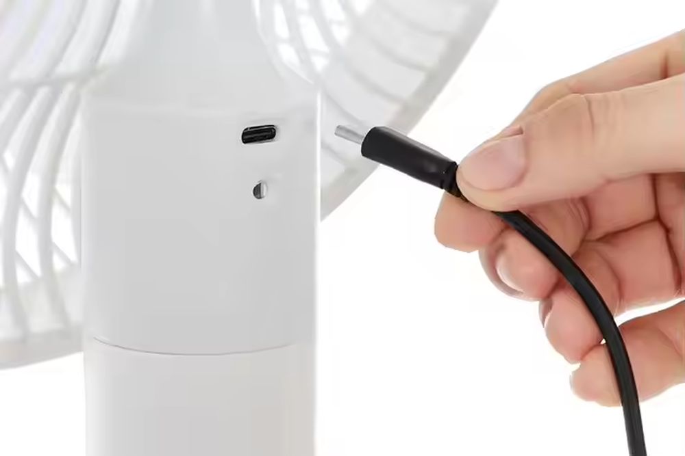 RAPIDO RBF-30 Rechargeable Pedestal Fan 30W – 6000mAh Battery, Remote Control, 360° Cooling, 4 Wind Modes, USB Charging