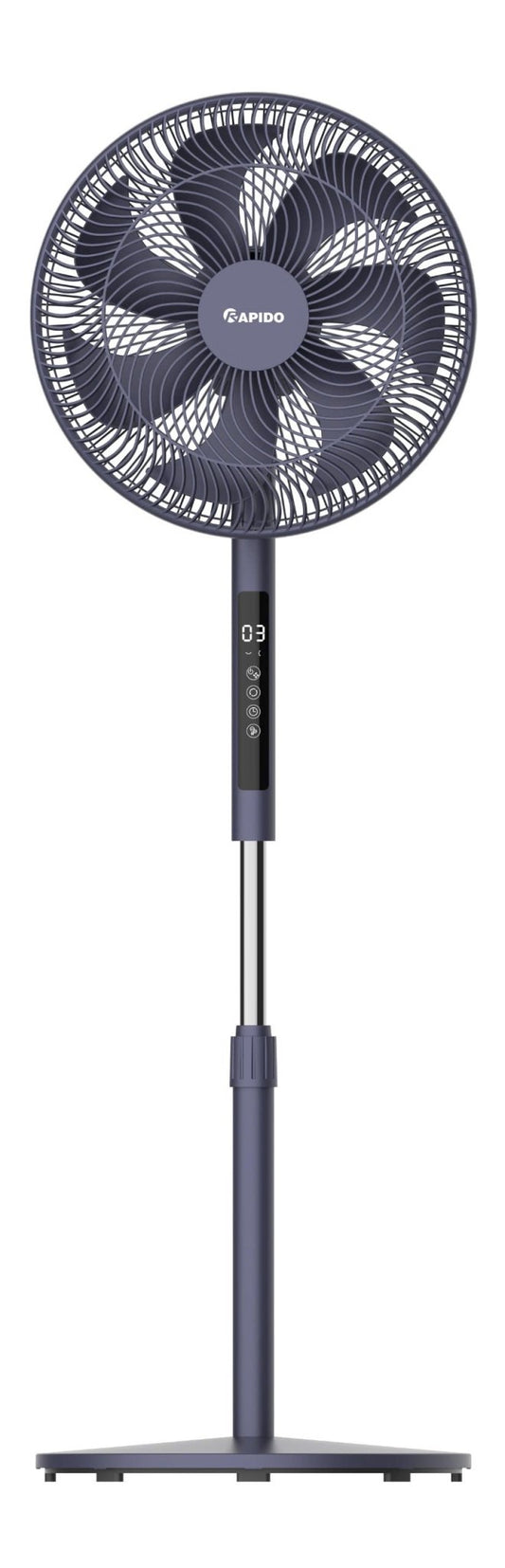Rapido Standing Fan with Remote Control – 4 Speed Pedestal Fan, LED Display, Smart Timer, Adjustable Height 107–127 cm