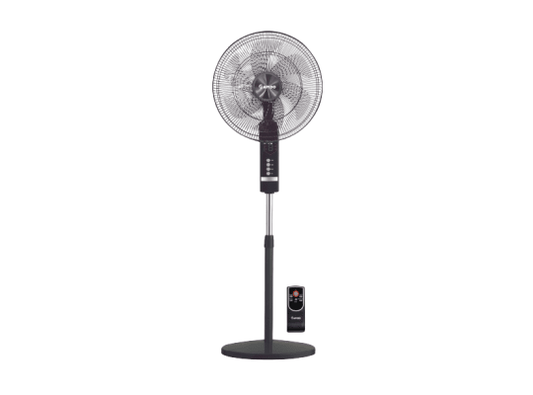 Rapido Standing Fan with Remote Control – 63W High Airflow Pedestal Fan, LED Display, Timer Function, 3 Speed Levels, Adjustable Height up to 1.45m – Ideal for Rooms 20–30 m²