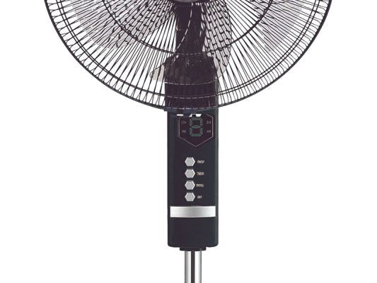 Rapido Standing Fan with Remote Control – 63W High Airflow Pedestal Fan, LED Display, Timer Function, 3 Speed Levels, Adjustable Height up to 1.45m – Ideal for Rooms 20–30 m²
