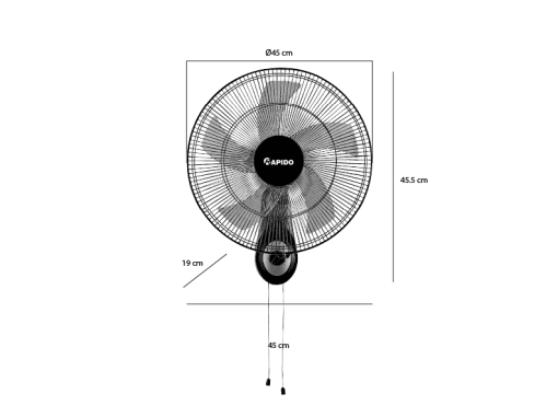 Rapido Wall Fan RWF-16AWM
