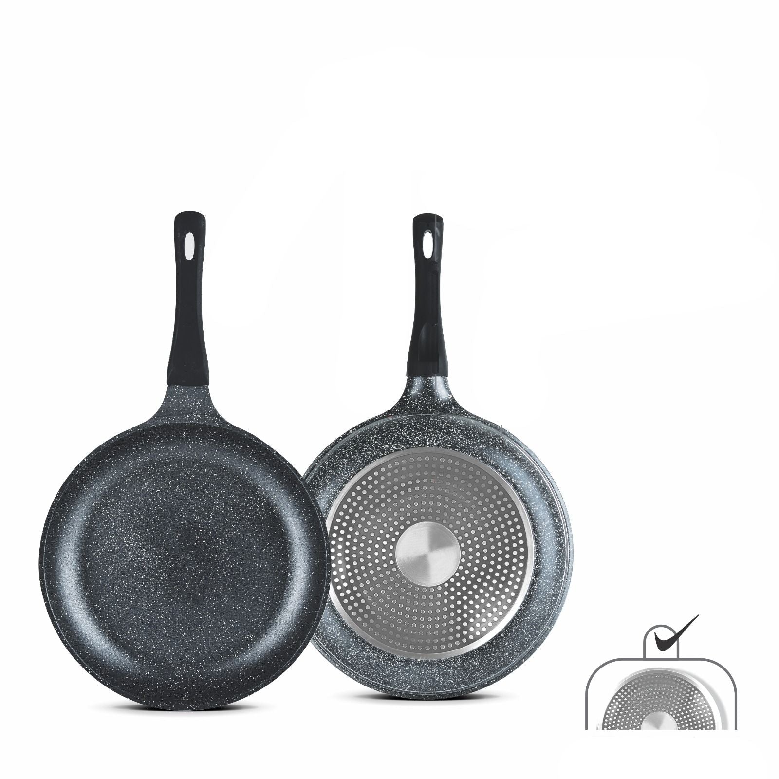 Sonex Aluminum Non-Stick 20cm Mac Fry Pan with Induction Grey Marble