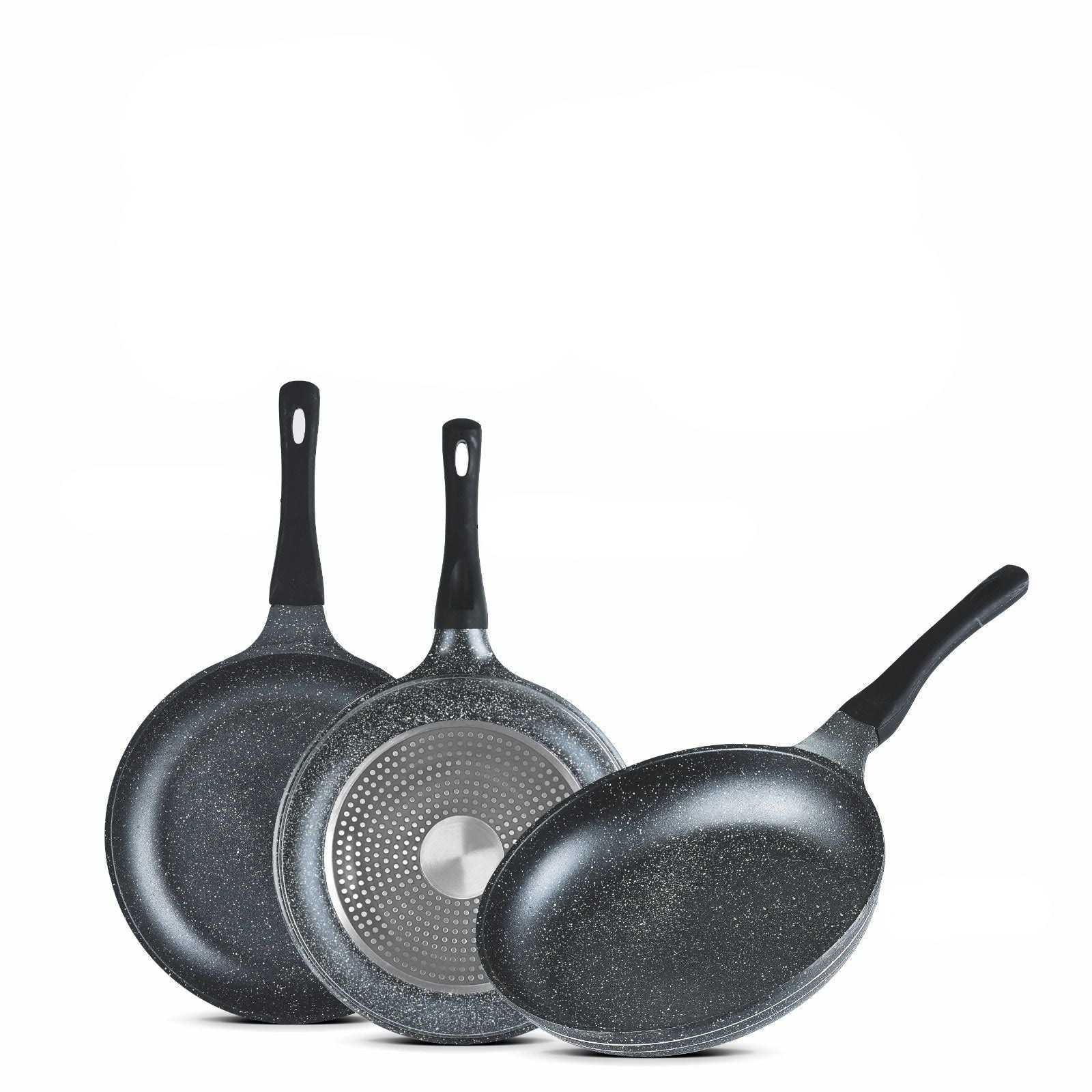 Sonex Aluminum Non-Stick 24cm Mac Fry Pan with Induction Grey Marble