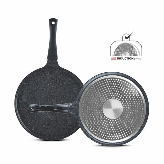 Sonex Aluminum Non-Stick 30cm Eden Crepe Pan with Induction Grey Marble