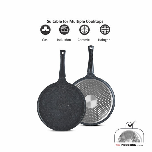 Sonex Aluminum Non-Stick 30cm Eden Crepe Pan with Induction Grey Marble