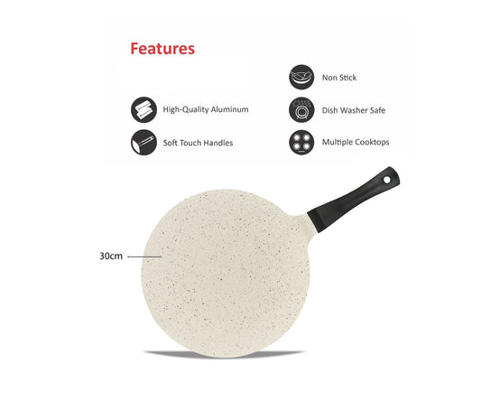 Sonex Aluminum Non-Stick 30cm Mac Tawa White Marble