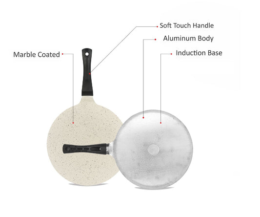 Sonex Aluminum Non-Stick 30cm Mac Tawa White Marble