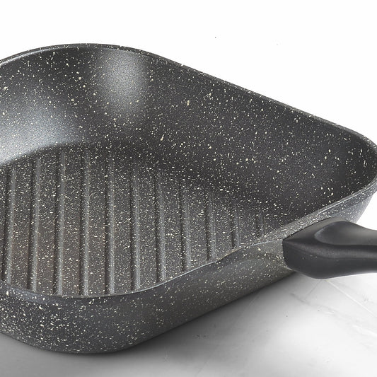 Sonex Eden 28cm Aluminum Non-Stick Grill Pan All Cooktops Grey Marble