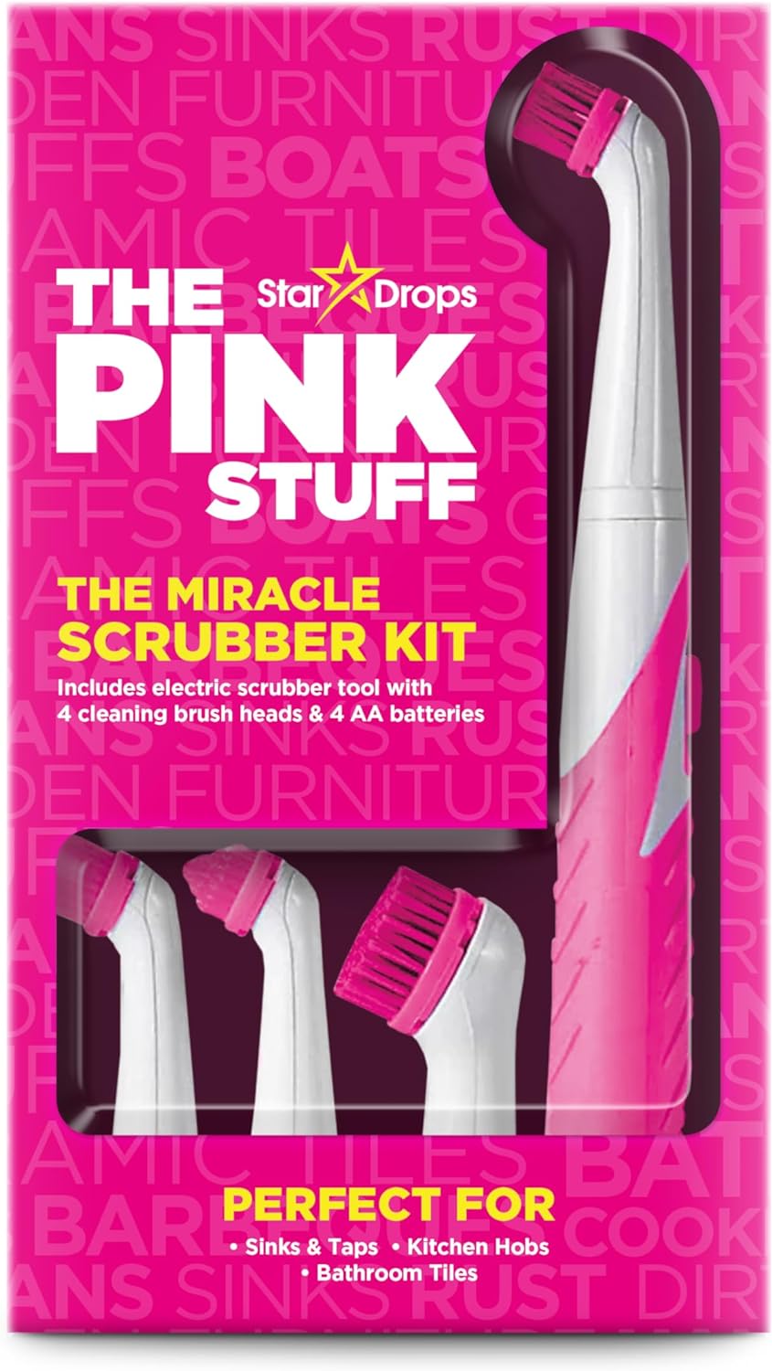The Pink Stuff Miracle Scrubber Kit With 4 Brushes