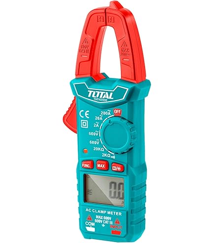 TOTAL TMT46003 Digital AC Clamp Meter – 600A AC Current, 600V AC/DC Voltage, 6000 Count LCD, NCV Detection