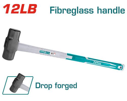 TOTAL 12 lb Sledge Hammer, Durable Fiberglass Handle