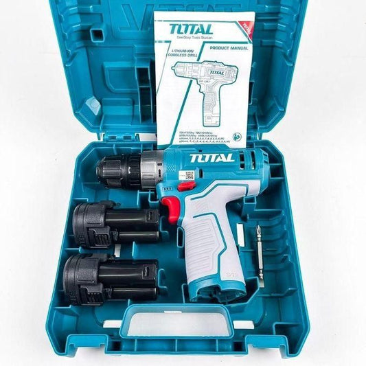 TOTAL TIDLI12202 Cordless Impact Drill 12V – 20Nm, 2 x 1.5Ah Batteries, USB Type-C Charging, 10mm Keyless Chuck