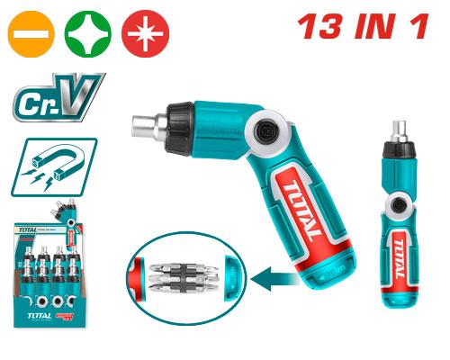TOTAL 13 In 1 Ratchet Screwdriver Set TACSD30136