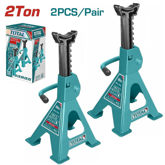 TOTAL THJS0201 2 Ton Jack Stand Set (2 Pieces) | Adjustable Heavy Duty Vehicle Support Stands 250-380mm