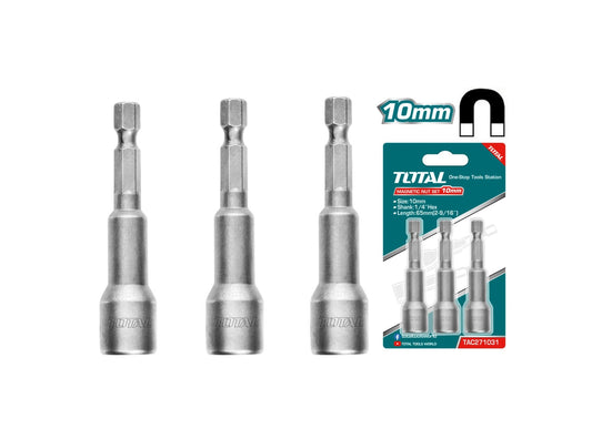 TOTAL 3 Pcs Magnetic Nut Set 10mm -TAC271031