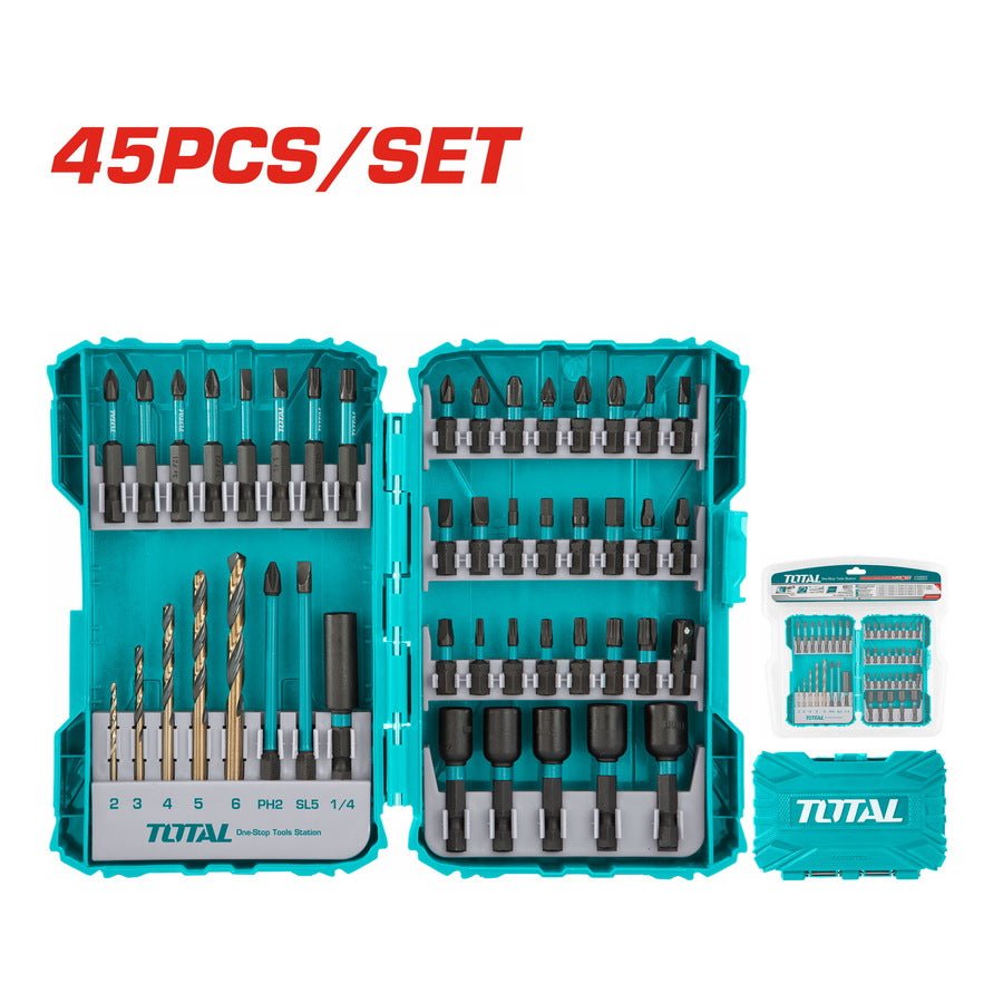 TOTAL 45-Piece Impact-Ready Screwdriver Bit Set