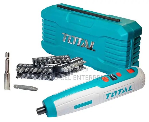 TOTAL TSDLI0406 Cordless Screwdriver 4V – 5Nm Torque, USB Type-C Charging, 40 Bits & Storage Case