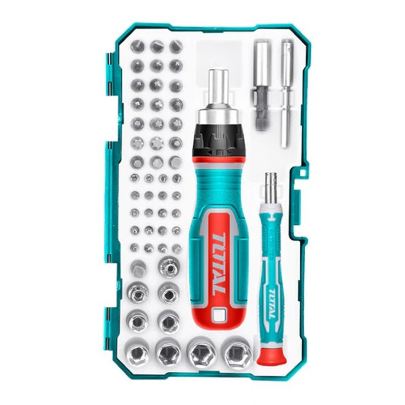 TOTAL TACSD30556 55-Piece Screwdriver Bits Set – S2 Industrial Steel Precision Screwdriver Bit Kit with Magnetic Holder & Storage Case