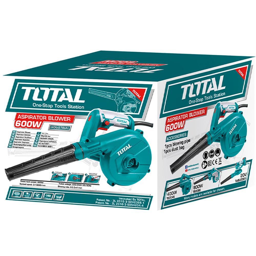 TOTAL 650W Electric Aspirator Blower, Variable Speed, Dust Bag Included