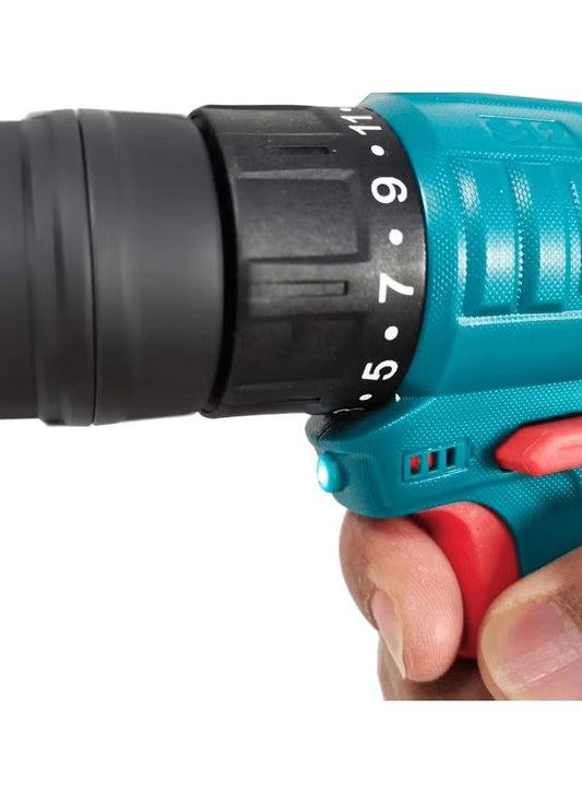 TOTAL TDLI12428 12V Cordless Drill Driver Kit – 20Nm Li-Ion Drill with 2 Batteries, Charger & Carry Case