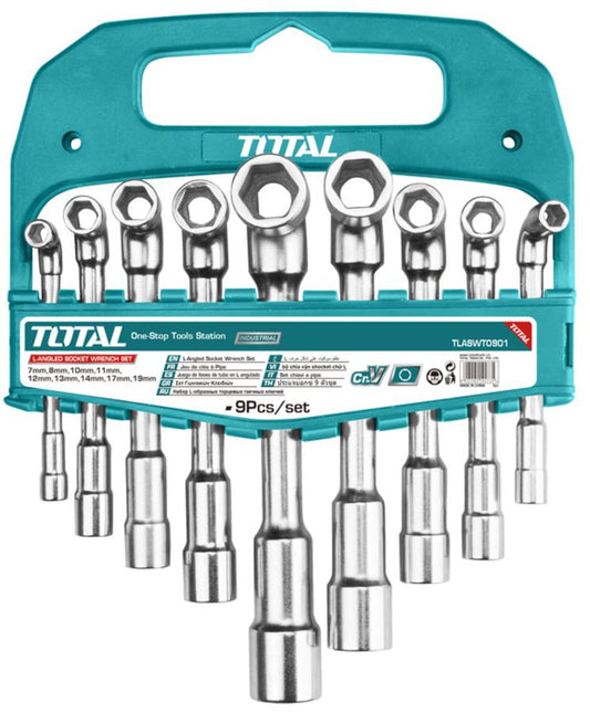 TOTAL 9-Piece L-Angled Socket Wrench Set