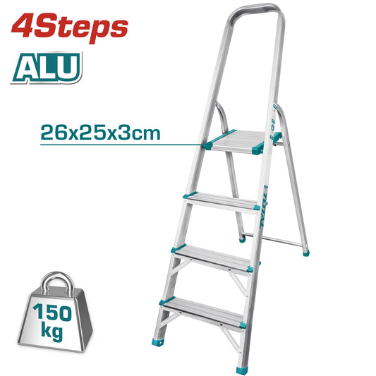 TOTAL Aluminum Ladder 4 Steps -THLAD06041