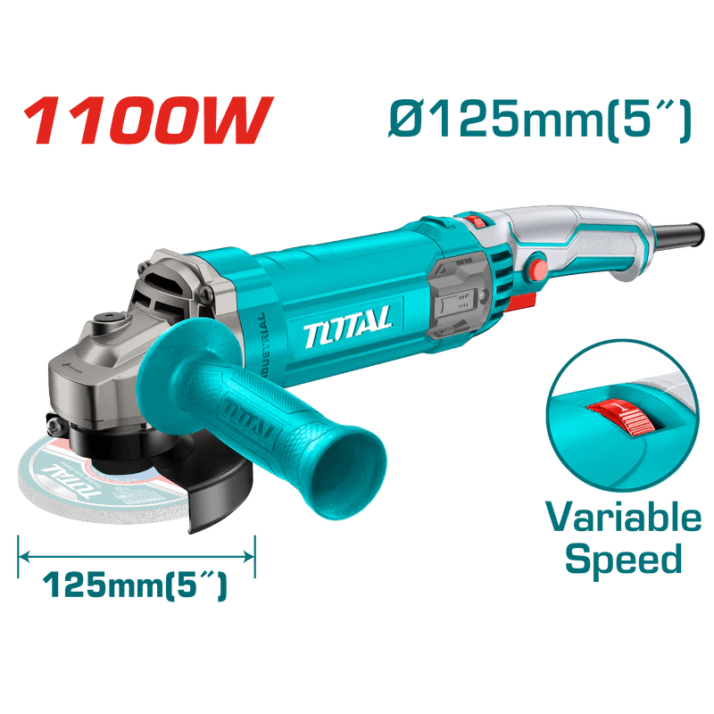 TOTAL Angle Grinder 125mm 1100W With Speed Control