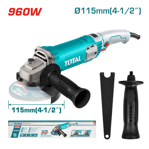 TOTAL Angle Grinder 960W, 4.5–5 Inch Disc, 12000 RPM, Corded Grinder