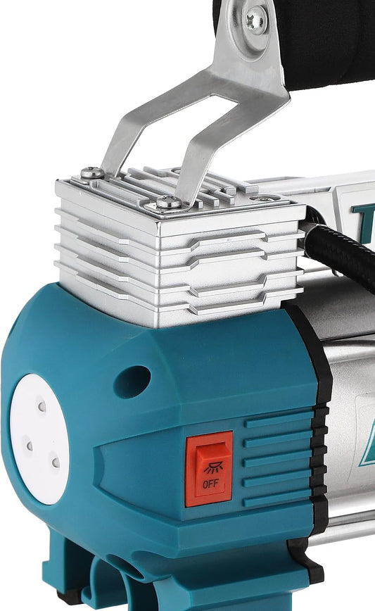 TOTAL Auto Air Compressor 12V, 120 PSI, Portable Tire Inflator with Work Light