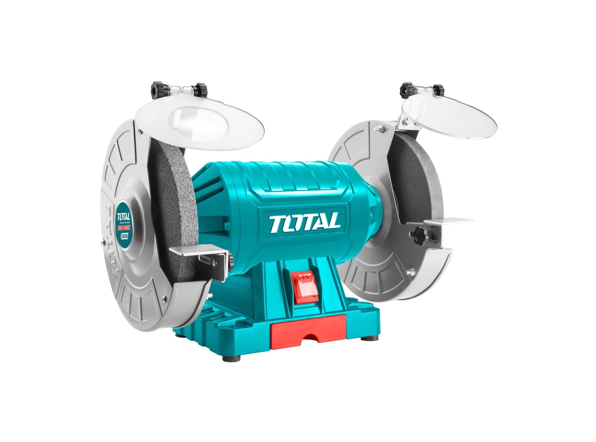 TOTAL TBG35020 Bench Grinder 350W 200mm Heavy Duty Dual Grinding Wheel, Industrial Sharpening & Metal Grinding Machine with Eye Shields
