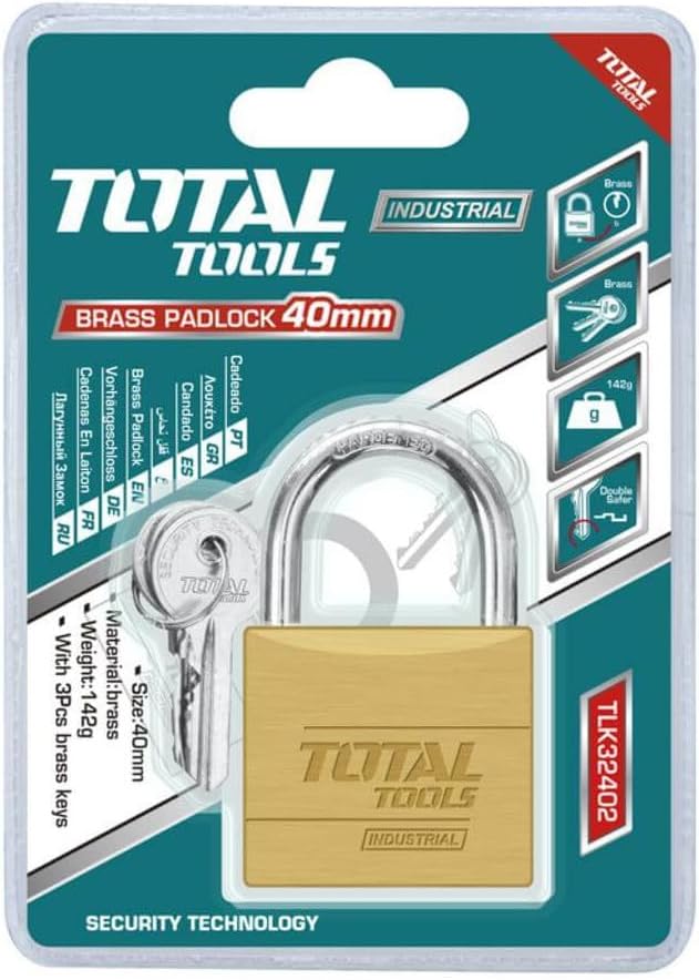 TOTAL BRASS PADLOCK 40mm -TLK32402