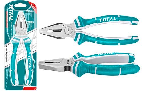 TOTAL Combination Pliers 8" (200mm), Durable, Hardened Steel with Anti-Slip Grip