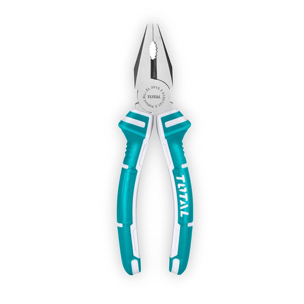 TOTAL Combination Pliers 8" (200mm), Durable, Hardened Steel with Anti-Slip Grip
