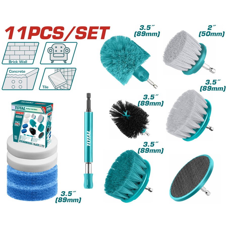 TOTAL Complete 11-Piece Cleaning Brush Set