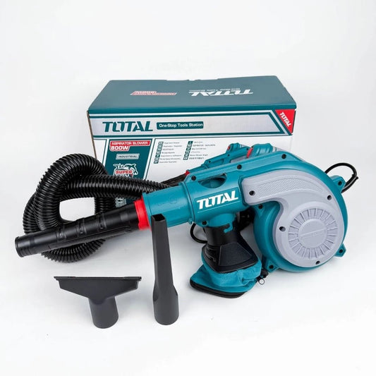 TOTAL Corded Aspirator Blower 800W with Dust Bag, Variable Speed, 4.5m³/min Airflow, Electric Blower & Vacuum Cleaner – 220-240V