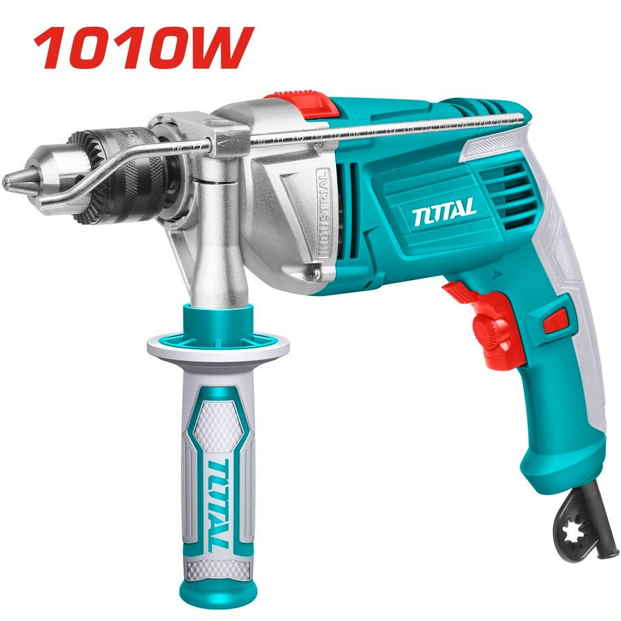 TOTAL TG111136 Industrial Impact Drill 1010W 13mm Heavy Duty Hammer Drill, Variable Speed, Forward & Reverse Function for Concrete, Metal & Wood Drilling