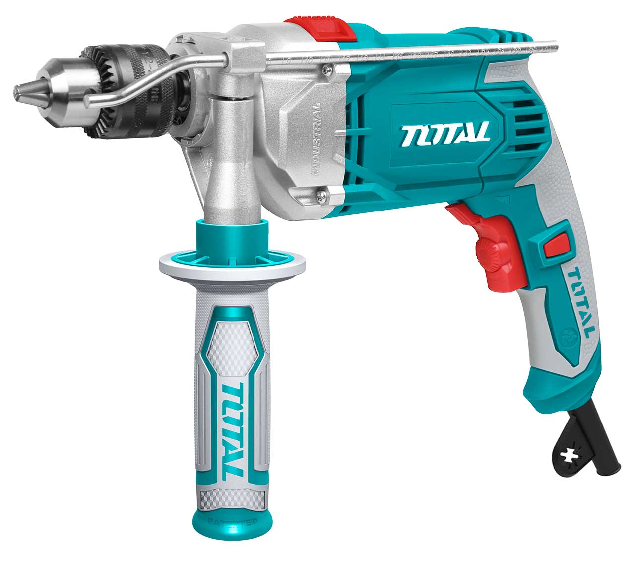 TOTAL TG111136 Industrial Impact Drill 1010W 13mm Heavy Duty Hammer Drill, Variable Speed, Forward & Reverse Function for Concrete, Metal & Wood Drilling