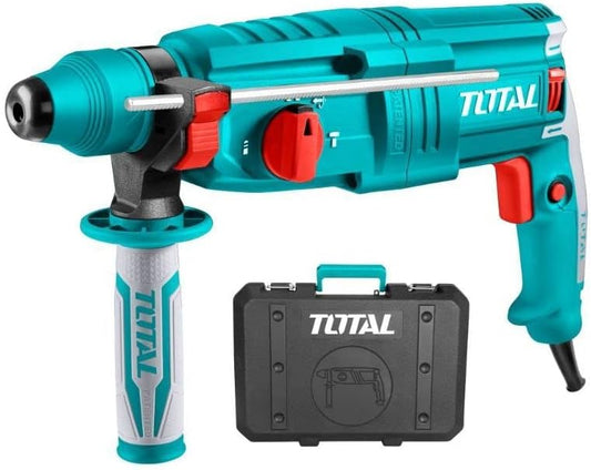 TOTAL TH306236 Rotary Hammer 650W 22mm SDS Plus, 1.7J Impact Energy, Heavy Duty Concrete Drill with 3 Drill Bits & Carry Case